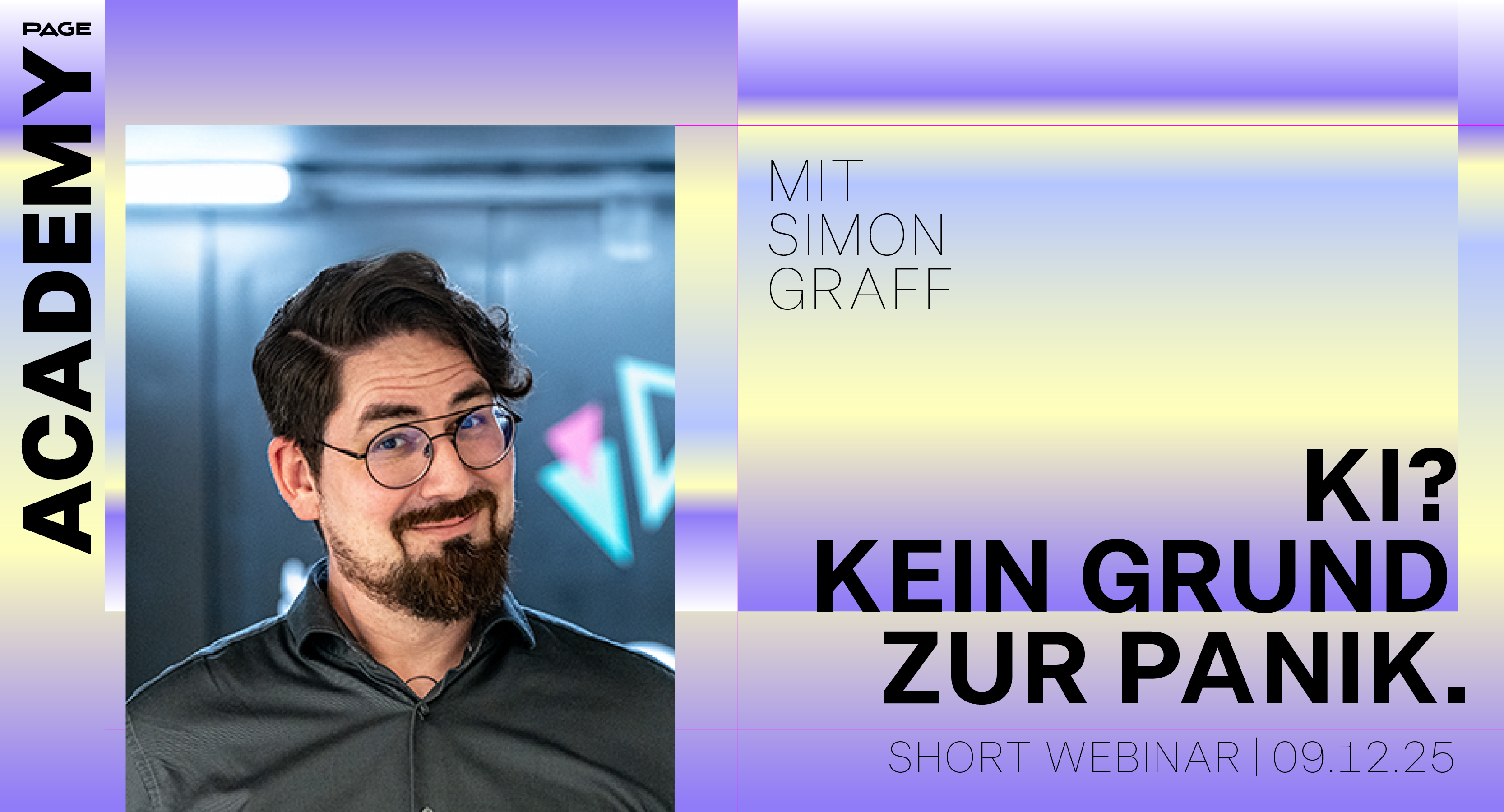 unser neues 2-Stunden-Webinar zum Thema KI-Tools: verständliche Basics, echte Cases, klare Grenzen und einfache Wege, um KI sinnvoll in den eigenen Kreativalltag zu integrieren.