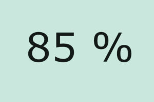 Coding Umfrage, Grafik mit 85 prozent Angabe