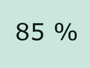 Coding Umfrage, Grafik mit 85 prozent Angabe