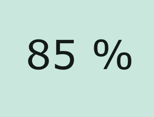 Coding Umfrage, Grafik mit 85 prozent Angabe