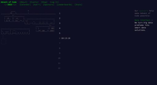 Advent of Code Sreenshot der Website