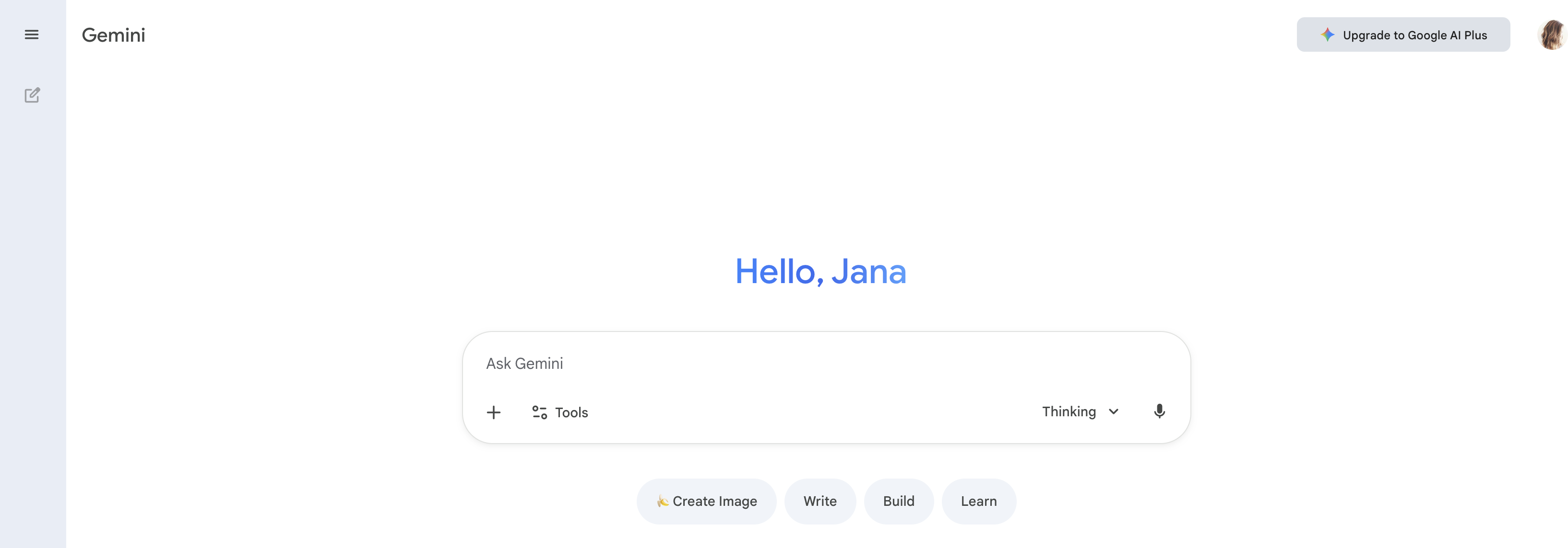 Oberfläche von Google Gemini 