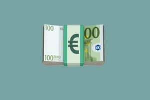 Hundert-Euro-Schein auf blauem Hintergrund