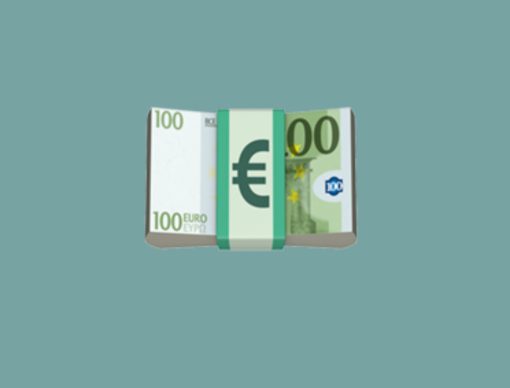 Hundert-Euro-Schein auf blauem Hintergrund