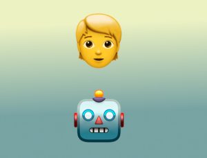 Collaborative Agentic AI Grafik mit Mensch und Roboter