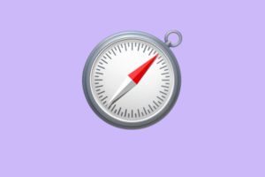 Kompass Emoji auf Lila farbenem Hintergrund