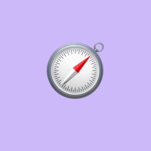 Kompass Emoji auf Lila farbenem Hintergrund