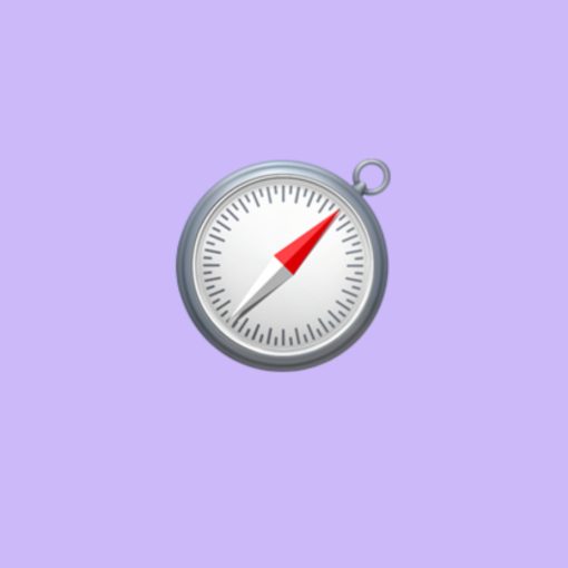 Kompass Emoji auf Lila farbenem Hintergrund