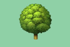 Ein Baum-Emoji vor einem hellgrünen Hintergrund