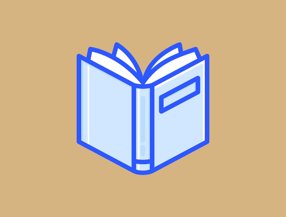 Buch Icon auf sandfarbenem Hintergrund