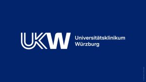 Neues Logo des Universitätsklinikum Würzburg in sattem blau und mit UK, das aus zwei Linien besteht und die Buchstaben ineinander übergehen