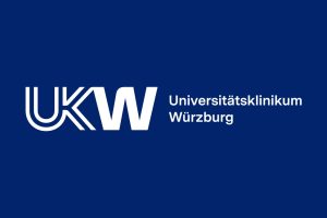 Neues Logo des Universitätsklinikum Würzburg in sattem blau und mit UK, das aus zwei Linien besteht und die Buchstaben ineinander übergehen