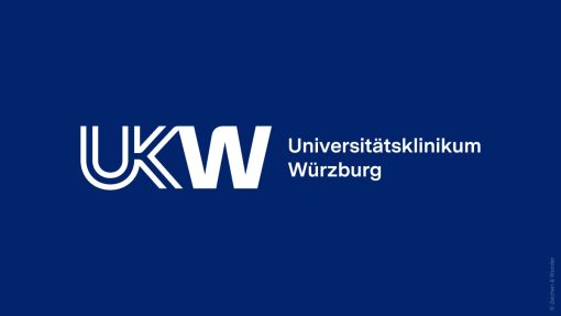 Neues Logo des Universitätsklinikum Würzburg in sattem blau und mit UK, das aus zwei Linien besteht und die Buchstaben ineinander übergehen