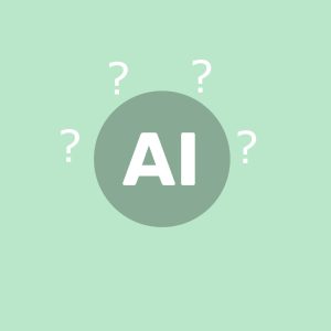AI Label mit Fragezeichen
