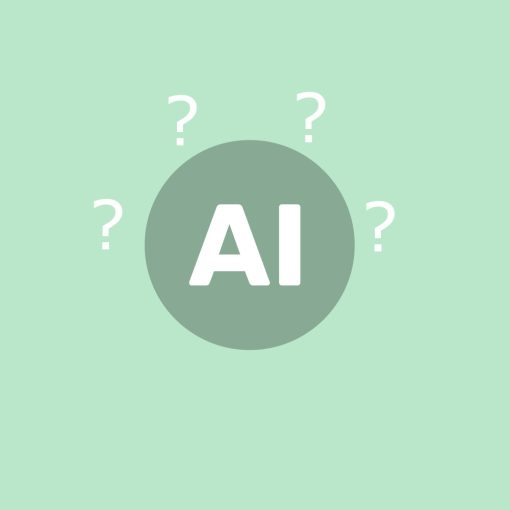 AI Label mit Fragezeichen