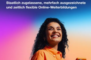 OfG get creative Visual mit einer jungen Frau, die ein Smartphone in der Hand hält