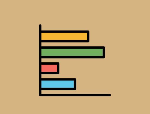 Grafisches Balkendiagramm auf sandfarbenem Hintergrund