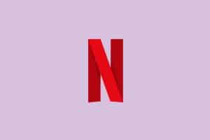 rotes Netflix Logo auf fliederfarbenem Hintergrund