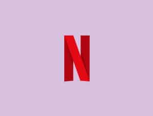 rotes Netflix Logo auf fliederfarbenem Hintergrund