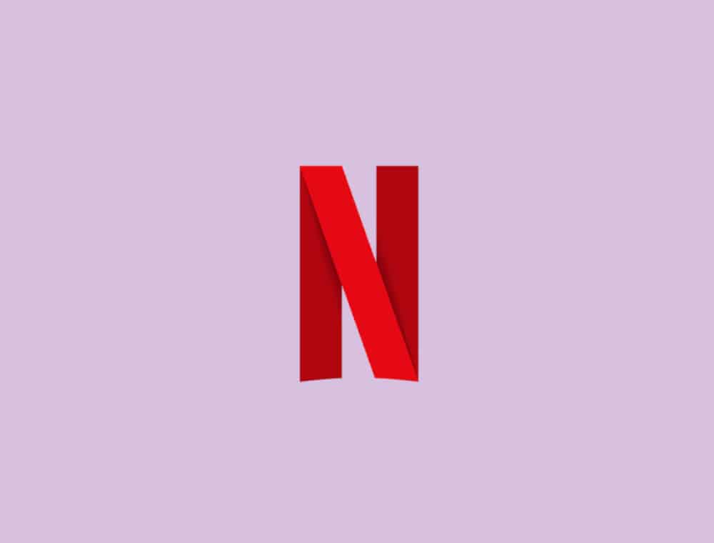 rotes Netflix Logo auf fliederfarbenem Hintergrund
